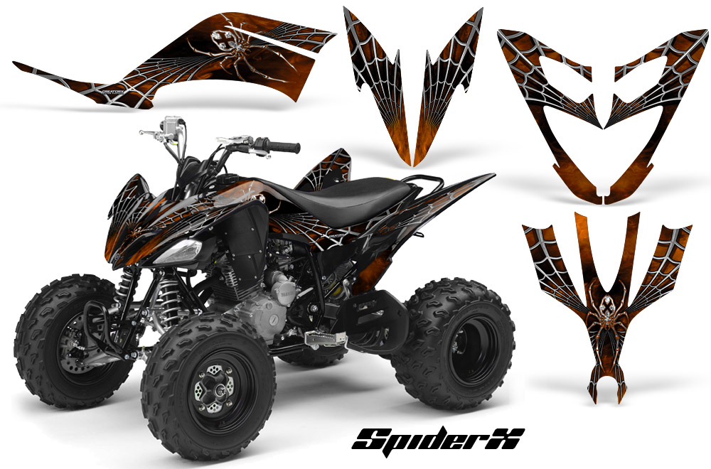 Yamaha Raptor 250 Graphics Kit SpiderX Orange